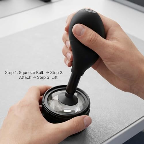 QWORK 8-in-1 Lens Sucker Kit | Interchangeable Anti-Static, ESD Conductive Silicone Suction Cup Set for Lens Repair and Cleaning, Watches & Electronics | Precision Cleaner Tool