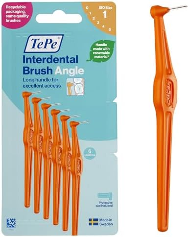TePe Angle 0.45mm ISO 1 Interdental Brush Orange (Pack of 6)