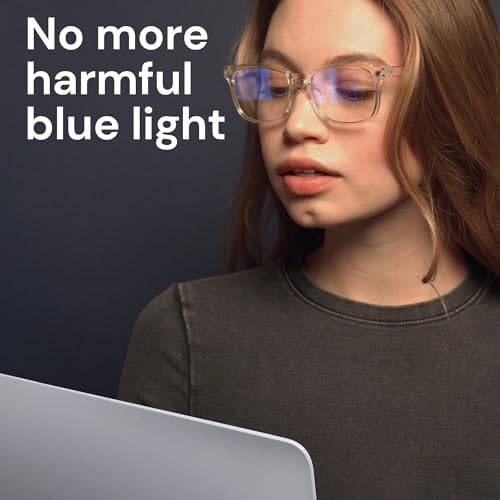 Gaoye Transparent Pink Blue Light Glasses for Computer & Gaming - Anti UV Ray Lenses, Scratch-Resistant & Comfort Fit