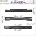 MroMax 2Pcs Luggage Handle 9.06" x 0.98" (L x W) Plastic Pull Handle Grip Replacement 230mm x 25mm for Luggage Suitcase Box Black Tone