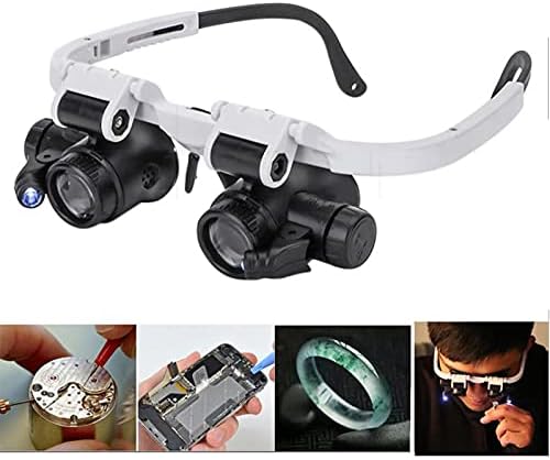 Magnifying Glasses Jewelry Loupe 8X 15X 23X Watch Repair Magnifier Miniature Magnifying Glass Eye Loop Coin Magnifier Headset Hands Free Magnifier Illuminated Magnifier LED Headband Jewelers Loupe