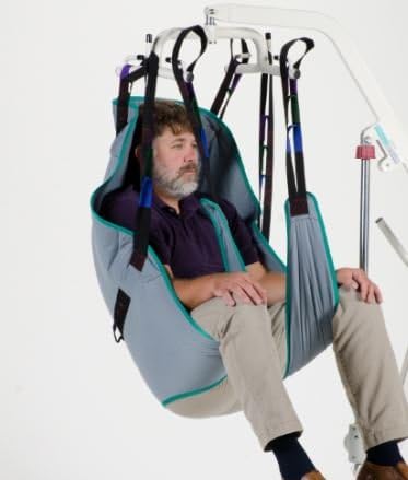 Patient Aid Full Body Padded Divided Leg Sling with Neck & Back Support for Bathing & Toileting, Patient Transfer Aid with 225-450 lbs Weight Capacity (Large) Works with Popular Patient Lift Brands