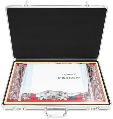 266Pcs Optometry Rim Case Kit, Professional Optical Trial Lens Set Metal Rim Optometry Box Kit with Optometry Test Trial Frame, Precise Eye Protection Accessories Set, 22.4 * 14.2 * 3.7Inch
