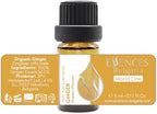 Essences Bulgaria Organic Ginger Essential Oil 0.17 Fl Oz 5ml Zingiber officinale - 100% Pure Natural Undiluted Therapeutic Grade Aromatherapy Oil for Diffuser Humidifier Lymphatic Drainage Massage