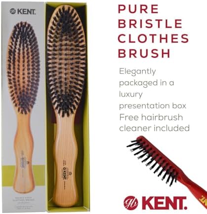 Kent CC20 Cherry Wood Double-Sided Clothes Brush and Lint Remover for Cashmere, Wool, and Silk - Sweater Fuzz Remover, Suede Brush, and Lint Brush for Pet Hair