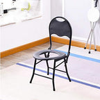 Lightweight Potty Chair Bedside Commode Seat Pregnant Bath Stool Folding Portable Toilet for Seniors, Disabled with Non-Slip Leg Pad Max.80 kg