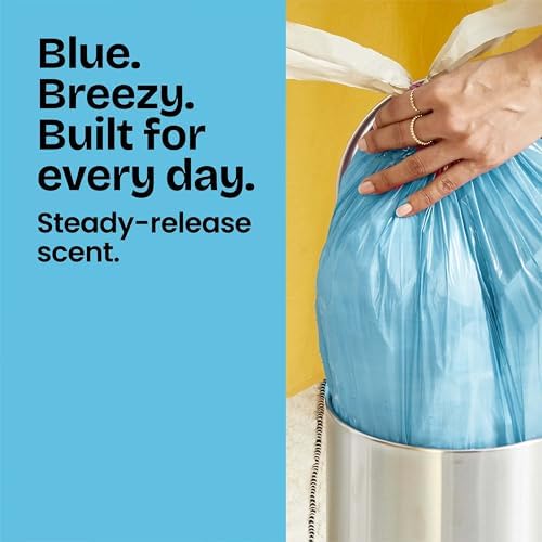 Glad Odorshield Small Drawstring Trash Bags, 4 Gal, Febreze Beachside Breeze, 34 Ct, Pack May Vary