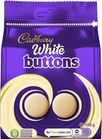 Cadbury White Chocolate Giant Buttons, Sharing Bag, Bite Size Treats, 100 g (Pack of 1)