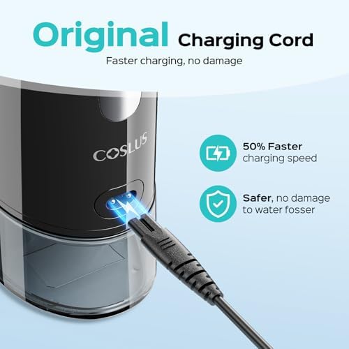 COSLUS Original Water Flosser Charger, Aquasonic, Nicwell, Oralfree, Nicefeel, Hangsun, Tovendor, Zerhunt Figure-8 Replacement Charger Water Flosser, Dental Pick Charger Cord, USB A Black