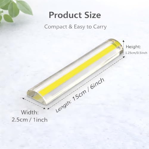 4Pack Acrylic Reading Line Magnifier, Half-Round Bar Magnifier for Books, Documents & Newspapers, Crystal Clear, Lightweight & Distortion-Free, Ideal for Seniors