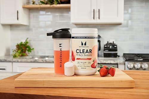 Myprotein Clear Whey Isolate Protein Powder, 20 Servings (1.1lbs) Strawberry, 20g Protein per Serving, Naturally Flavored Drink Mix, Daily Protein Intake for Superior Performance
