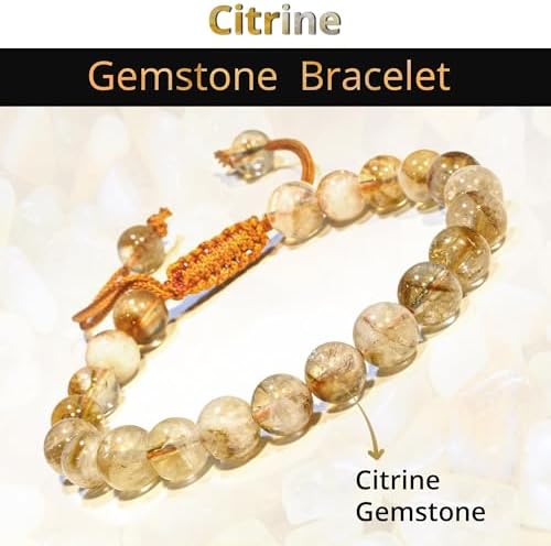 Bracelet – Healing Crystal Bracelet for Women, Men – Chic Gemstone Bracelet for Men and Women – 8mm Round Bead Bracelets for Spiritual Healing, Protection, Positive Energy