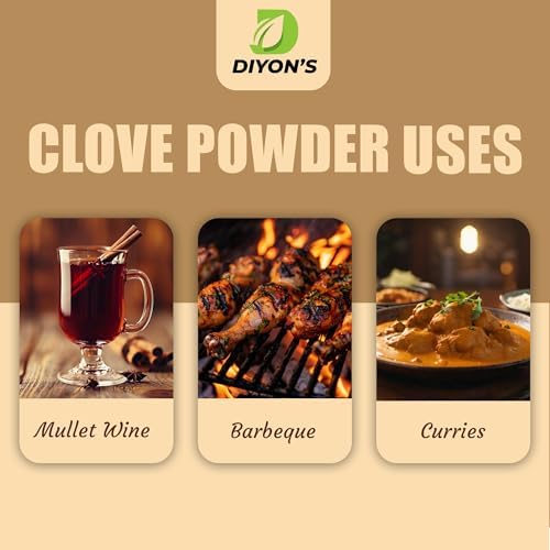 Diyon's Clove Powder Premium Grade 1.7oz (50g) 100% Pure From Sri Lanka, packed with resealable Pouch