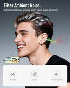 Hearprotek Concert Ear Plugs, 2 Pairs High Fidelity Musician Ear Plugs for Concerts Loud Music-Noise Reduction Ear Protection Reusable Earplugs for Rave,Festival,Music,Tinnitus Relief,Clear