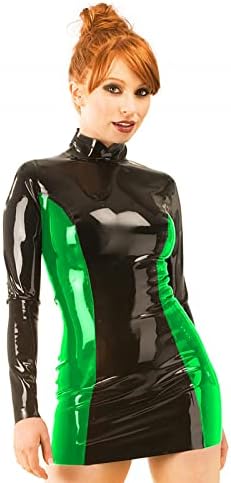 Cosplay Costumes Shiny PVC Women Bodycon Dress Dress Sexy Clubwear Plus Size 7XL,Green,XXXL