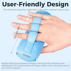 Palm Grips, Hand Contracture Cushions, Finger Grips, Finger Splitter, Palm Protector for Hand Contracture, Grip Strengthener Pad, Stress Relief, for Elderly Care, Washable, Blue, S, 2 Pcs