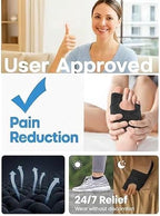 Bunion Corrector for Women & Men, Breathable Toe Straightener for The Thumb and Little Toe, Comfortable & Adjustable for Day/Night Use (Black, 1 Pair)
