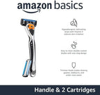 Amazon Basics 5-Blade MotionSphere Razor for Men with Dual Lubrication and Precision Beard Trimmer, Handle & 2 Cartridges (Cartridges fit Amazon Basics Razor Handles only) (Previously Solimo)