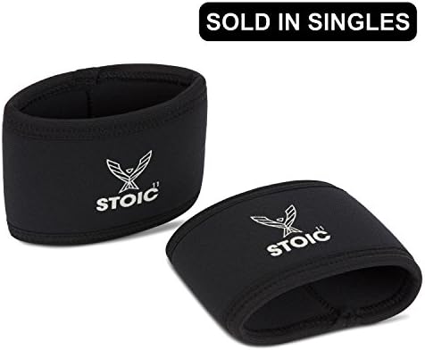 Stoic 7MM Compression Sleeve Cuff (Heavy Neoprene Construction) For arm, elbow, lower leg compression and warmth while weight lifting, powerlifting, bench pressing (14 Inch, Black)