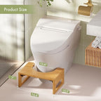 AmazerBath 7 Inches Bamboo Toilet Stool Squat for Adult, Foldable Squatting Potty Stools for Bathroom, 0.79" Thickness Poop Stool with Non-Slip Strip, Space-Saving, No Assembly Required, Natural Color
