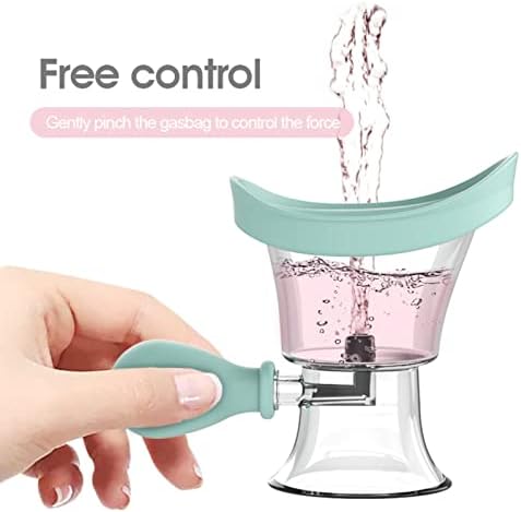 AITIME Eye Wash Cup, Portable Reusable Eye Cups for Eye Wash, Eye Rinse Cup and Contact Lens Case Kit, Silicon Manual Air Pressure Eye Washer Cup Tool(Blue)