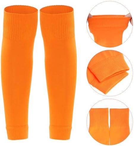 phnydreg 3 Pairs Leg Sleeve Shin Pre Cut Socks for Kids Youth Men Women Soccer Running Cycling