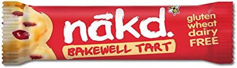 Nakd Bakewell Tart Natural Snack Bars - Vegan Bars - Healthy Snack - Gluten Free Bars 35 g