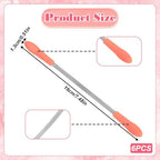 6 Pcs Spring Hair Remover for Face, Hair Removal Tool for Eyebrows, Chin, Cheek and Upper Lip, Portable & Reusable Pink Threading Tool (7.48 Inch, Stainless Steel & Silicone)