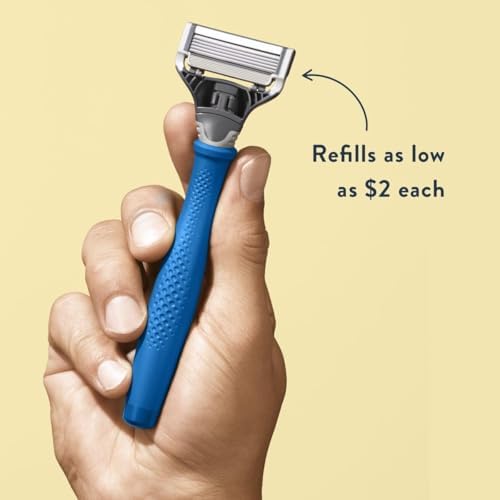 Harry's Original Razor for Men - Razor Handle and Blade Cartridge- German Engineered Blades- Indigo Blue