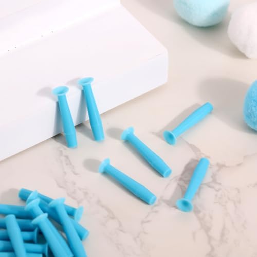 20pcs Hard Contact Lens Inserter Tools, Silicone Eye Contact Lens Plunger Suction Cup Remover & Applicator Tools for for RGP and Scleral Lenses (Blue)