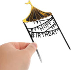 Roleader 10pcs Candy Color Cake Topper Set Happy Birthday Cake Decorations Birthday Party Non-edible