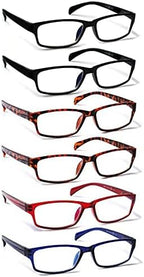 JOSCHOO Computer Reading Glasses for Women and Men 6 Pack Blue Light Blocking Spring Hinge Readers
