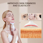Facial and Neck Massager,7 Color LED Light Therapy for Face,Face Lift Device,Beauty Face Massager Tools for Skin Care (White)