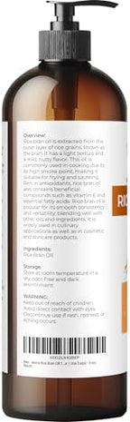 velona Rice Bran Oil 16 Fl Oz | 100% Pure and Natural Carrier Oil | Refined, Expeller Pressed | Cooking, Face, Hair, Body & Skin Care | Use Today - Enjoy Results