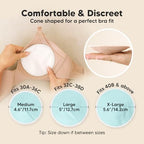 Organic Nursing Pads - 14 Washable Breast Pads for Breastfeeding, Wash Bag, Viscose Derived from Bamboo Reusable Nipple Covers for Breastfeeding Essentials, Soft & Absorbent(Pastel Touch, XL 5.6")