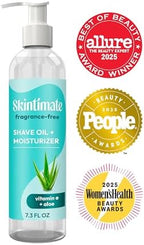 Skintimate 2-in-1 Shave Oil & Moisturizer, Fragrance Free, 7.3oz | Shaving Oil, After Shave for Women Bikini Area Moisturizer with Vitamin E and Aloe, Shaving Cream Alternative, 7.3 fl oz