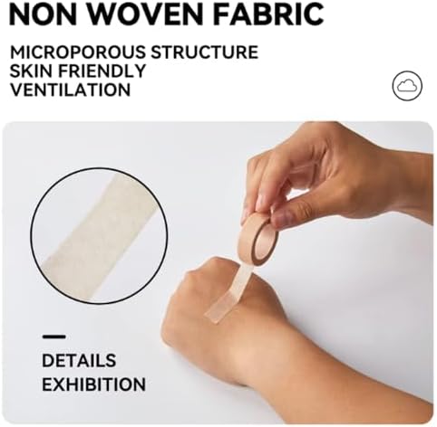 Flexible Skin Paper Tape Non Woven Breathable, Nose Tape Self Adhesive for Wound Injuries Swelling Sports Household Supplies,10 Rolls - Size:0.5in X 10 Yards