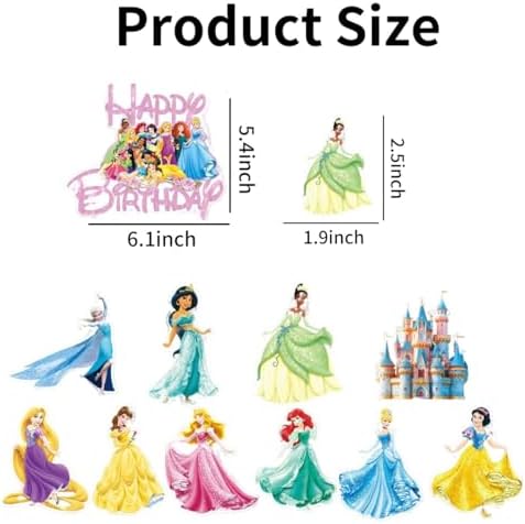 11 Pcs Anime Happy Birthday Cake Toppers, Cute Princess Cake Topper, Cartoon Birthday Cake Decorations, Perfect for Parties and Holiday Celebrations. (B)