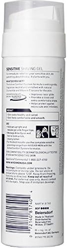 NIVEA FOR MEN Sensitive, Shaving Gel 7 Ounce (Pack of 10)
