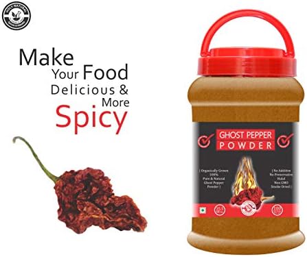 Smoked, Ghost Chili Pepper Powder (Bhut Jolokia) -35.5 Oz (2.2 lbs) , 100% PURE, NON GMO,NO PRESERVATIVE, NO ADDITIVE ) Organically Grown