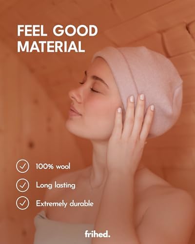 frihed. Sauna hat - Made of woolwalk - 100% Sheep's Wool - Premium Sauna Accessory - Flexible Size - Made in Germany