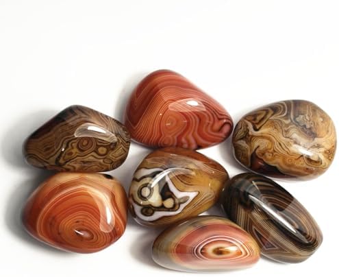 0.5 Pound Healing Stones Banded Lace Agate Worry Crystal Irregular Reiki Palm Stone tumbing Pattern River Jasper Madagascar Collection Gifts Decor