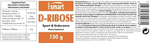 Supersmart - D-Ribose Powder (Natural Sugar) 6gm per Day - ATP Synthesis & Production - Universal Fuel for Energy | Non-GMO & Gluten Free - 150 g