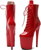 WUXIN H&P 8 Inch Pole Dance Boot Shoes, Exotic Stiletto Platform Heels