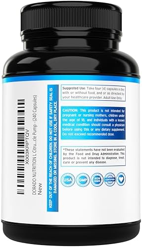 L Citrulline 3000mg Supplement (240 Capsules) Support L Arginine & Nitric Oxide Pills - L-Citrulline For Men & Women - Muscle Recovery & Pump Supplement - 3rd Party Tested, Vegan, Non-GMO - USA Made