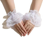 Furimuk Lace Gloves White Hand Sleeve Women Girl Sexy Lace Elastic Bracelet Wrist Cuff for Halloween Cosplay, Wedding, Tea Party, Masquerade.