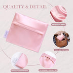 DGAZ Silk Sanitary Napkin Storage Bag, Period Bags for Teen Aged Girls, Portable for Panty Liners/Menstrual Cup/Small Tampons，Mini Makeup Bags for Purse(Bubblegum)
