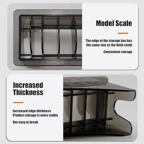 10 Slot Clipper Comb Holder, Plastic Storage Case Organizer for Electric Clippers,Black for Barbershop Salon Professionals"