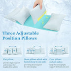 Head Stabilizing Pillow Neck Stabilizer Wedge for Sleeping Upright After Cervical Fusion Surgery Cradle Medical Positioning Bedridden Patient Posture Corrector(Cooling Fabric)
