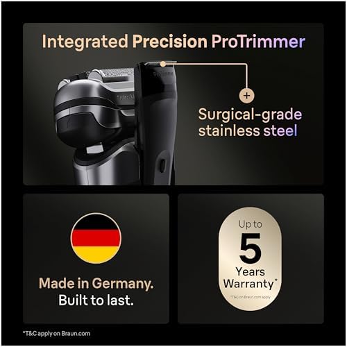 Braun Series 9 PRO+ Electric Shaver, Wet & Dry Razor, Pro SensoAdapt, 6in1 SmartCare Center, 9697CC, Silver